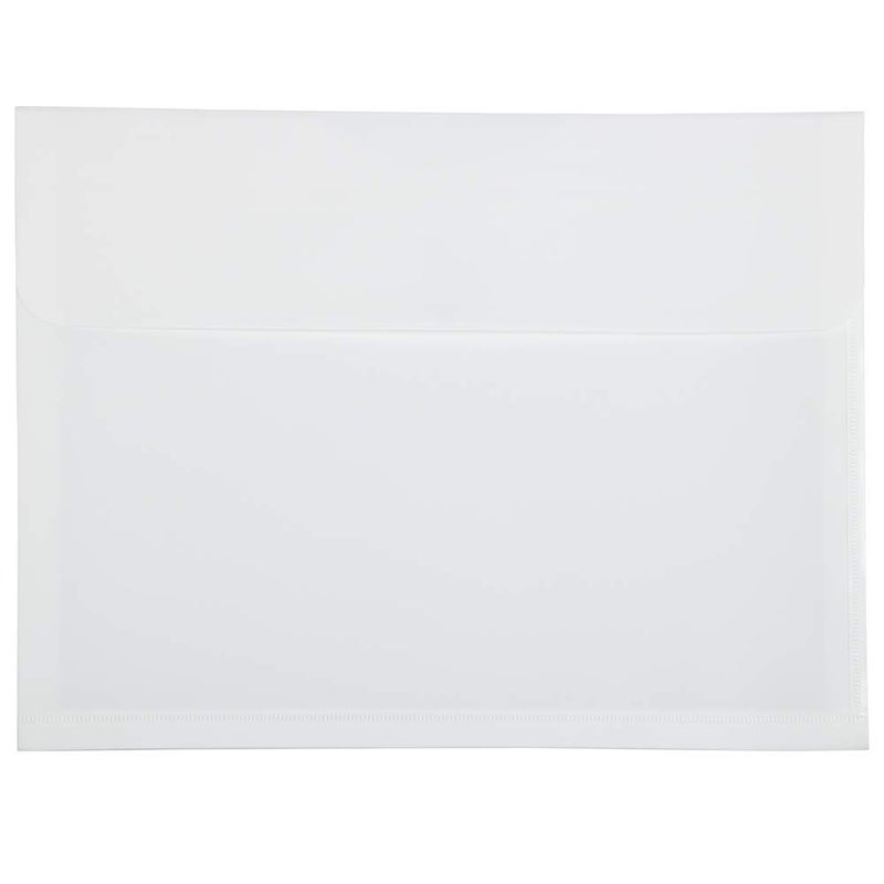 JAM PAPER Plastic Expansion Envelopes with Hook & Loop Closure - Letter Booklet - 9 3/4 x 13 with 1 Inch Expansion - White - 12/Pack - Image 2